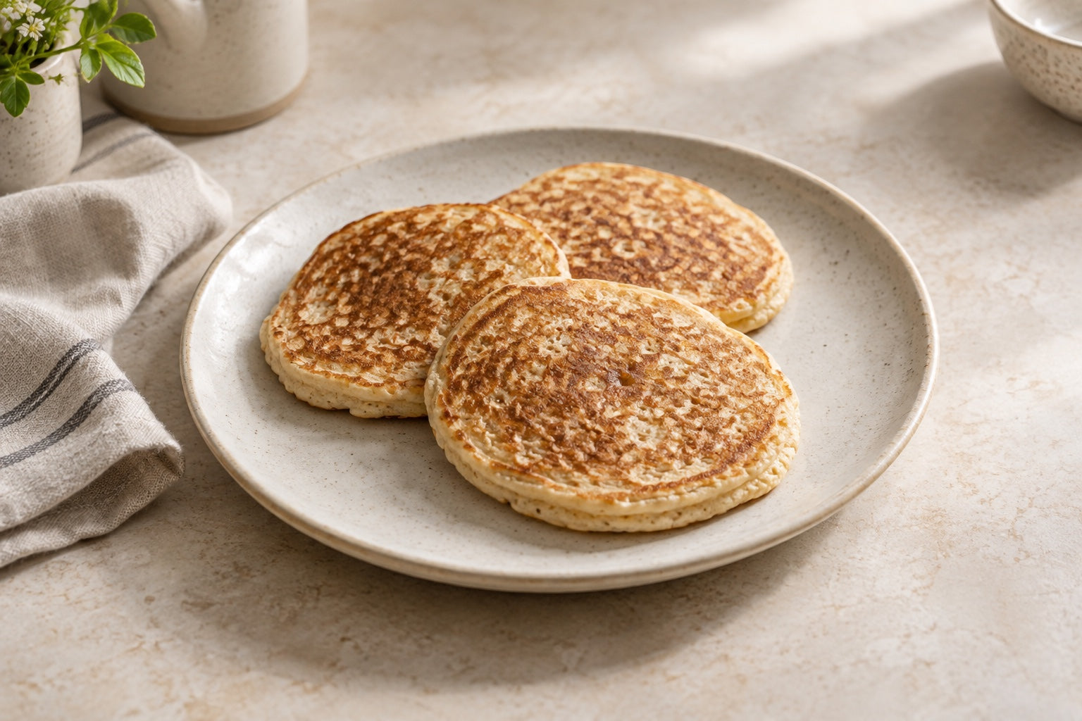 Illustrative Oat & yoghurt pancakes