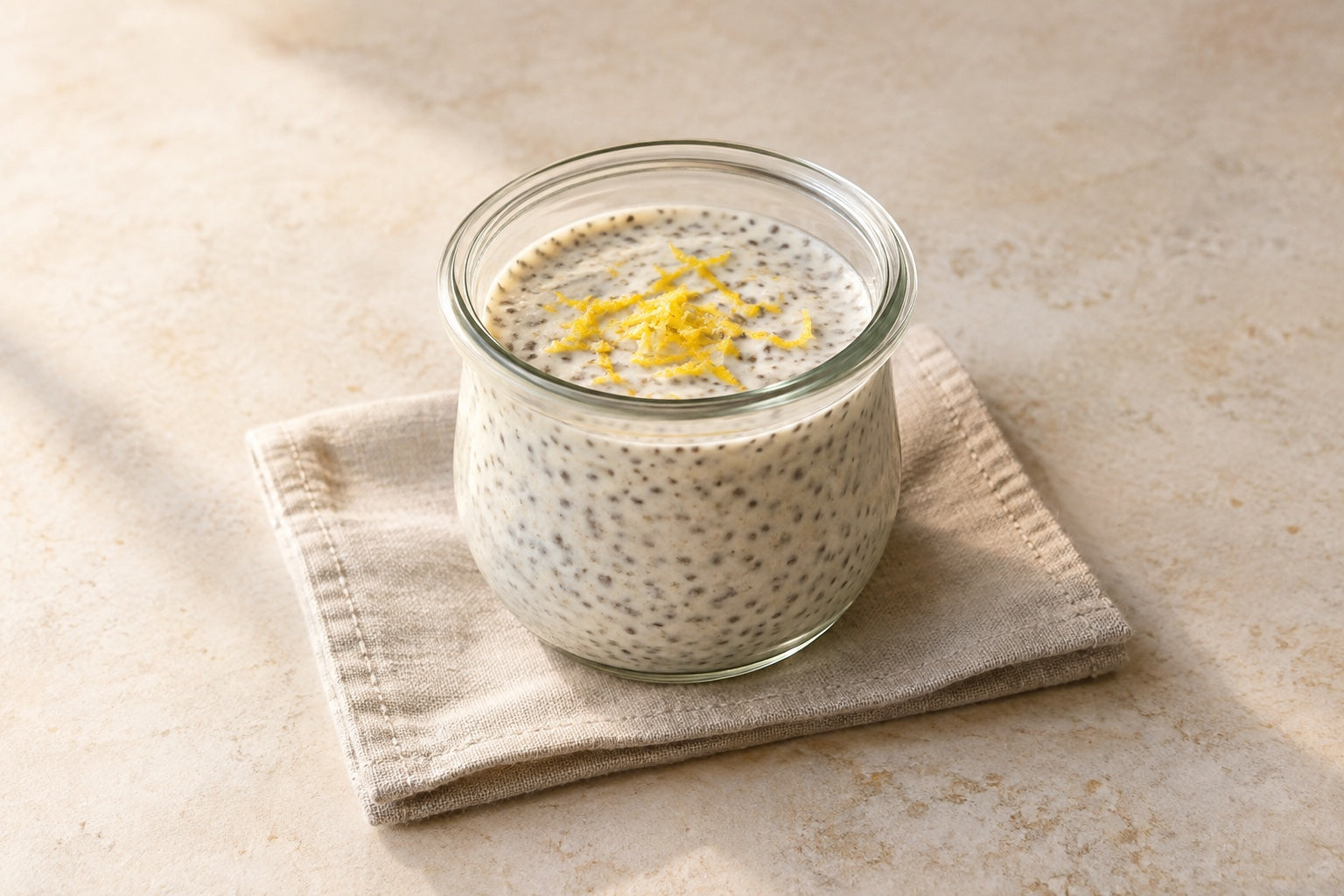 Illustrative Lemon chia yoghurt pot